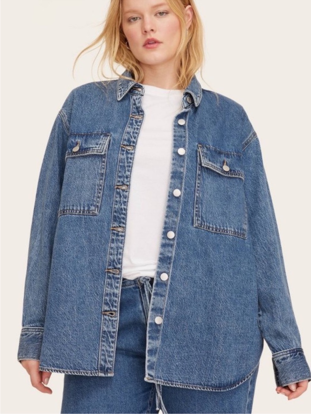 Parke x Target Denim Shacket Medium Wash